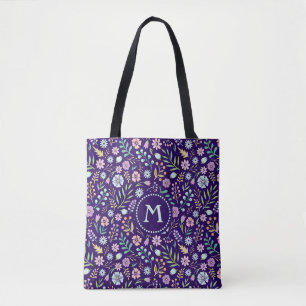 Monogram Floral Whimsical Boho Muster Toe Bag