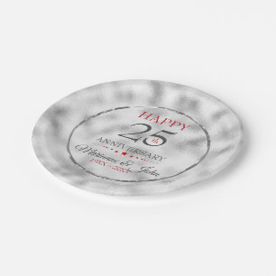 Monogram Foggy Light Gray Glas - 25. Jubiläum Pappteller