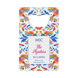 Monogram Folk Art Floral Fiesta Gastgeschenk Hochz Geldbeutel Flaschenöffner