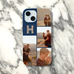 Monogram Foto Bold Navy Blue iPhone 15 Hülle<br><div class="desc">Zeigen Sie mit diesem personalisierten iPhone-Gehäuse Ihren kühlen Stil ab. Fügen Sie Ihre 4 Lieblings-Fotos hinzu und passen Sie sie mit Ihrem Monogramm in einem fett-modernen Schriftart an. Perfekt für einen sportlichen und dynamischen Look!</div>