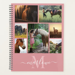 Monogram Foto Collage Blush Pink Name Planer