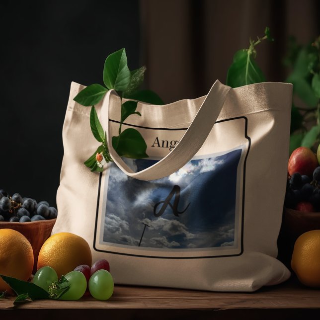 Monogram Foto Hellblauer Himmel mit Sundog Jumbo Stoffbeutel (Von Creator hochgeladen)