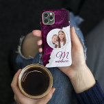 Monogram Foto Moderner Blumenmarmor-Individuelle N Case-Mate iPhone Hülle<br><div class="desc">Monogram Foto Modern Floral Marble Individuelle Name bietet Ihr Lieblings-Foto auf einem Marmor und lila Blume Hintergrund. Personalisieren Sie Ihre eigene Monografie und Ihren eigenen Namen,  indem Sie den Text in der dafür vorgesehenen Textbox bearbeiten. Entworfen von ©Evco Studio www.zazzle.com/store/evcostudio</div>