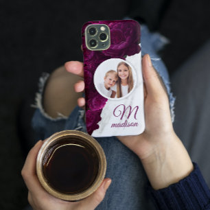 Monogram Foto Moderner Blumenmarmor-Individuelle N Case-Mate iPhone Hülle