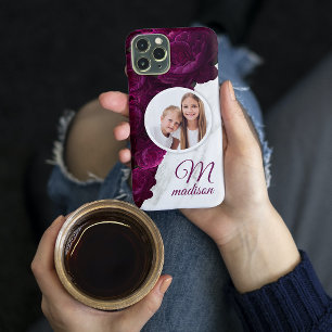 Monogram Foto Moderner Blumenmarmor-Individuelle N Case-Mate iPhone 14 Plus Hülle