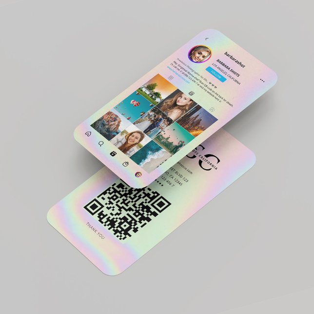 Monogram Fotograf Holographic Instagram Visitenkarte (Monogram Photographer Holographic Instagram Business Card
)