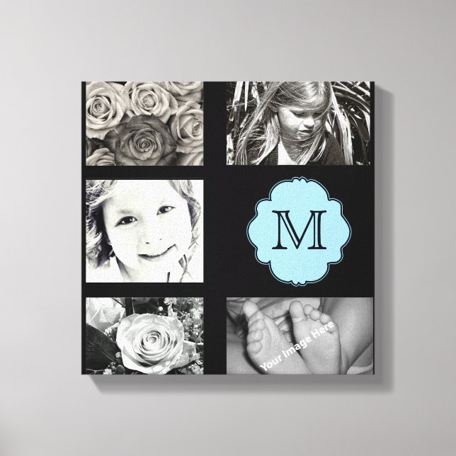 Monogram Fotolollage Wrapped Canvas Leinwanddruck (Vorderseite)