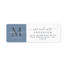Monogram, frisch verheiratet, Mr. Return Address L