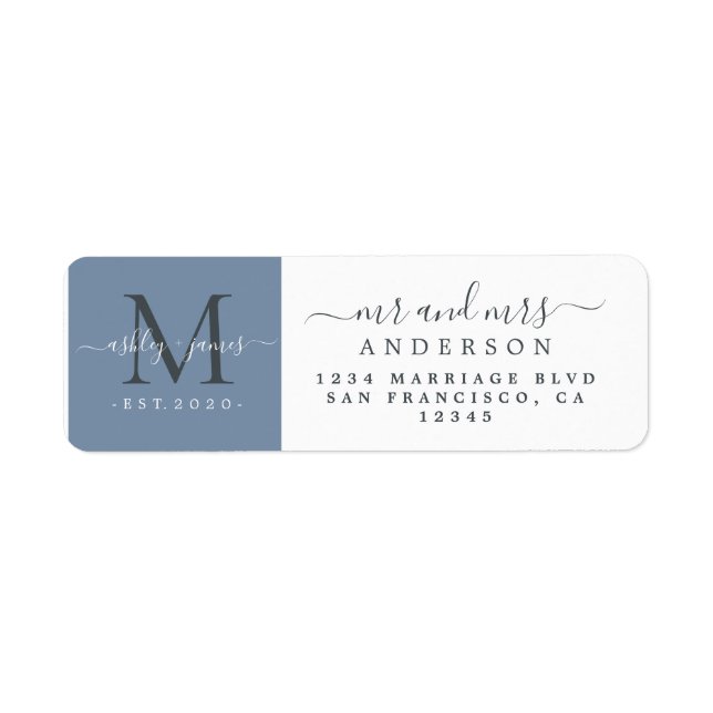 Monogram, frisch verheiratet, Mr. Return Address L (Vorne)