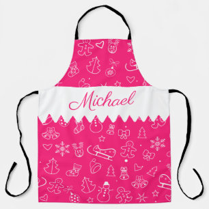 Monogram Frohe Weihnachten und ein glückliches neu Schürze