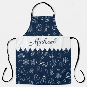 Monogram Frohe Weihnachten und glücklich Neues Jah Schürze