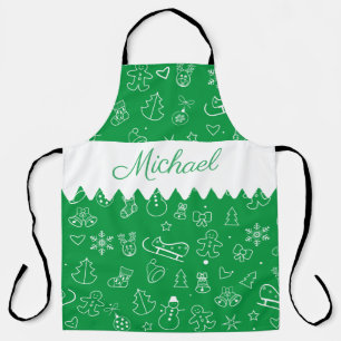 Monogram Frohe Weihnachten und glücklich Neues Jah Schürze
