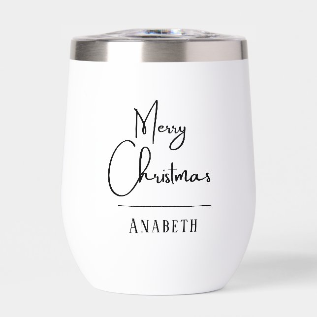 Monogram Frohe Weihnachts einfache Skript (Vorderseite)