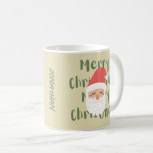 Monogram Frohe Weihnachts Retro Weihnachten Red Be Kaffeetasse