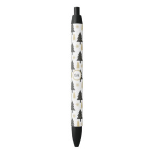 Monogram Frohe Weihnachtsbaum Snowflake Gold White Kugelschreiber