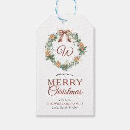 Monogram Frohe Weihnachtsohren Kränze Foto Geschenkanhänger