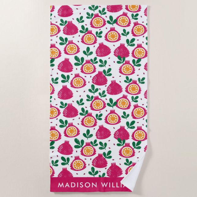 Monogram Fruit Elegant Stylisches Strandtuch (Vorderseite)