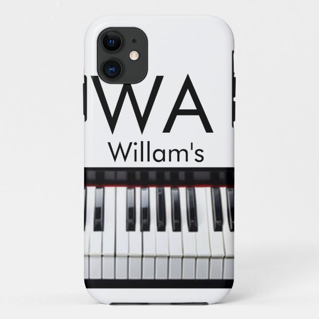 Monogram fügt Anfangsbuchstabenname Text Piano Mus Case-Mate iPhone Hülle (Rückseite)