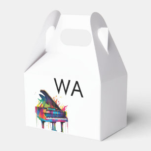 Monogram fügt Anfangsbuchstabenname Text Piano Mus Geschenkschachtel