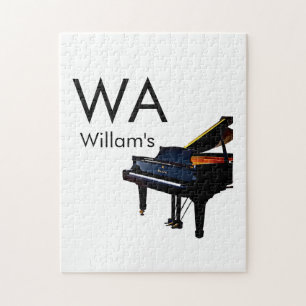 Monogram fügt Anfangsbuchstabenname Text Piano Mus Puzzle