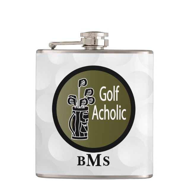 Monogram Funny Golf Acholic Flachmann (Vorderseite)
