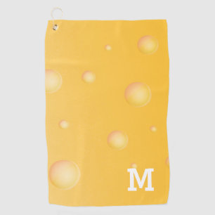 Monogram Funny Yellow Schweizer Käsemuster Golfhandtuch