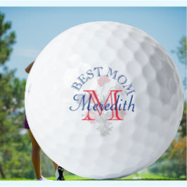 Monogram für benutzerdefinierte Elegant Floral Bes Golfball