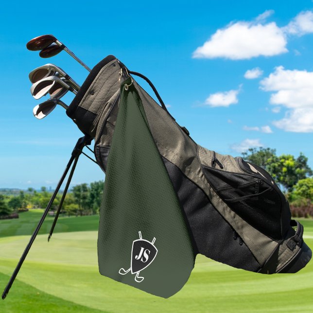 Monogram für benutzerdefiniertes modernes Golf-The Golfhandtuch (Golfer Towel Monogrammed With Letter Initials. Stylish modern logo style. )