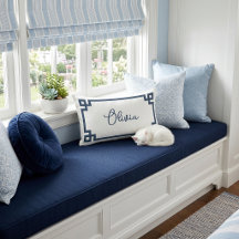 Monogram für den blauen und weißen Individuelle Na