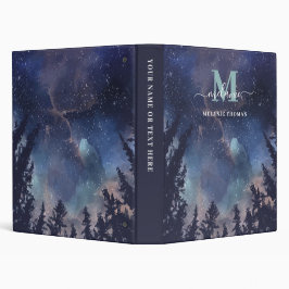 Monogram für den Mitternachtswald-Individuelle Nam 2,5 Cm Ordner