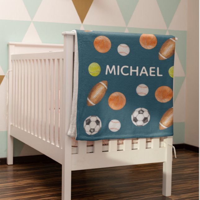 Monogram für den Namen des Wasserfarben-Balls Fleecedecke (Von Creator hochgeladen)