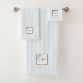 Monogram für die Blue Strip-Lilie Badhandtuch Set