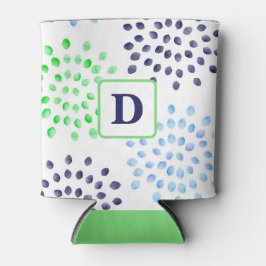 Monogram für die Blume Watercolor Navy Green Mum Dosenkühler