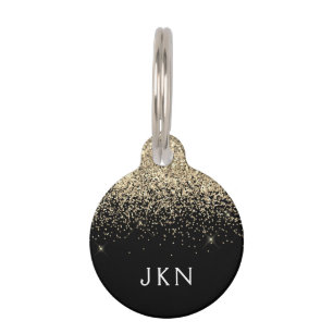 Monogram für die Girly-Name-Initials für den Gold  Haustiermarke