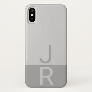 Monogram für leichte graue und graue moderne Initi Case-Mate iPhone Hülle