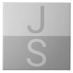Monogram für leichte graue und graue moderne Initi Fliese