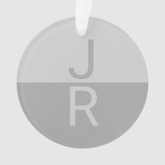 Monogram für leichte graue und graue moderne Initi Ornament (Vorderseite)