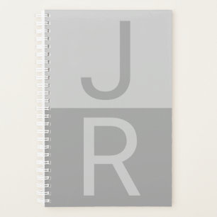 Monogram für leichte graue und graue moderne Initi Planer
