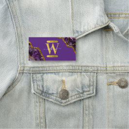 Monogram für lila und Gold Agate Geode Glitzer Namensschild