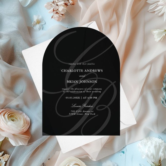 Monogram für Minimalistisches Skript-Schriftart |  Acryleinladungen (Minimalist Script Font Monogram | Elegant Wedding Acrylic Invitations)
