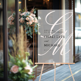 Monogram für Minimalistisches Skript-Schriftart |  Acrylschild