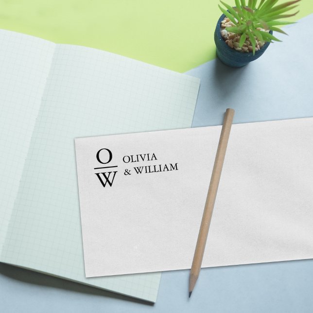 Monogram für moderne Individuelle Name Gummistempel (Von Creator hochgeladen)