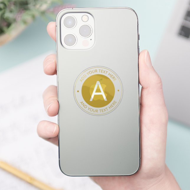Monogram für moderne Logo-Stile | Gold Transparent Aufkleber (Telefon)