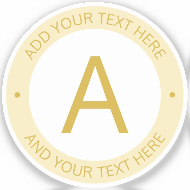 Monogram für moderne Logo-Stile | Gold Transparent Aufkleber (Vorderseite)