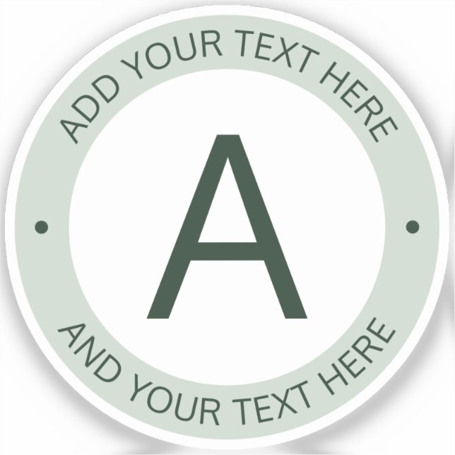 Monogram für moderne Logo-Stile | Grüne Transparen Aufkleber (Vorderseite)