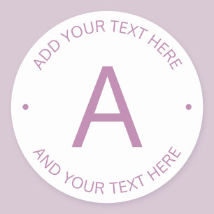 Monogram für moderne Logo-Stile LILA Runder Aufkleber