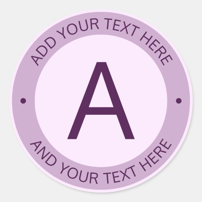 Monogram für moderne Logo-Stile | LILA Runder Aufkleber (Vorderseite)