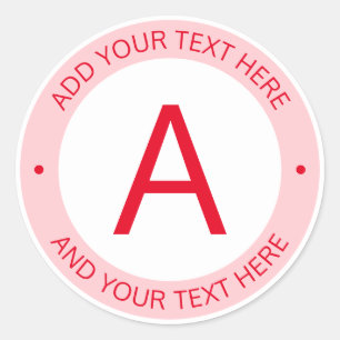 Monogram für moderne Logo-Stile   Rot Runder Aufkleber