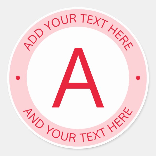 Monogram für moderne Logo-Stile | Rot Runder Aufkleber (Vorderseite)