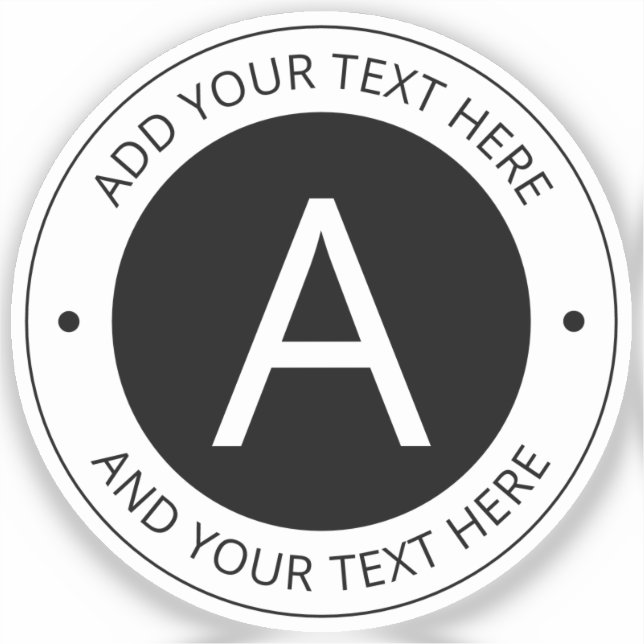 Monogram für moderne Logo-Stile | Schwarz transpar Aufkleber (Vorderseite)